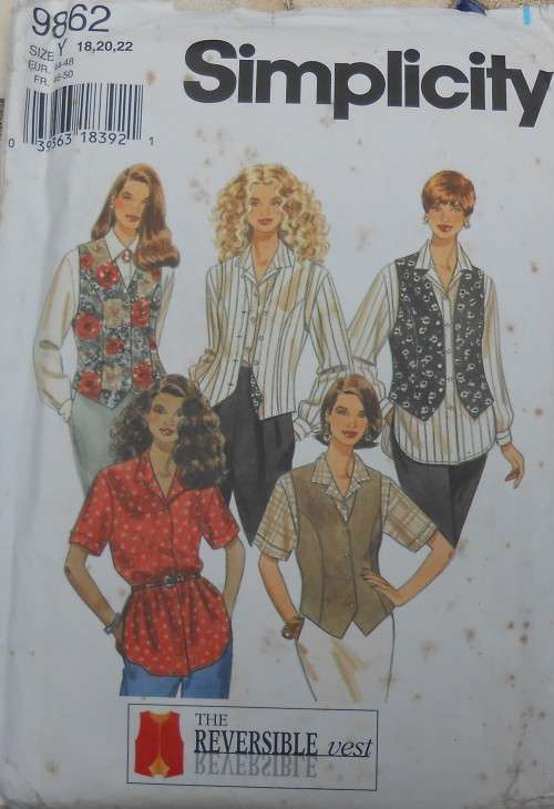 Other Sewing Accessories SIMPLICITY PATTERN 9862 THE REVERSIBLE